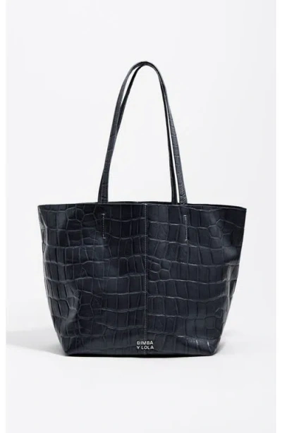 Bimba Y Lola Medium Leather Shopper Bag In White