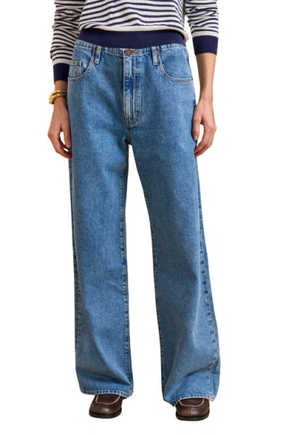 La Ligne Jenny Mid Ride Drawstring Jean In Blue