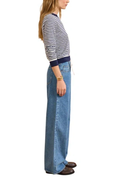 La Ligne Jenny Mid Ride Drawstring Jean In Blue