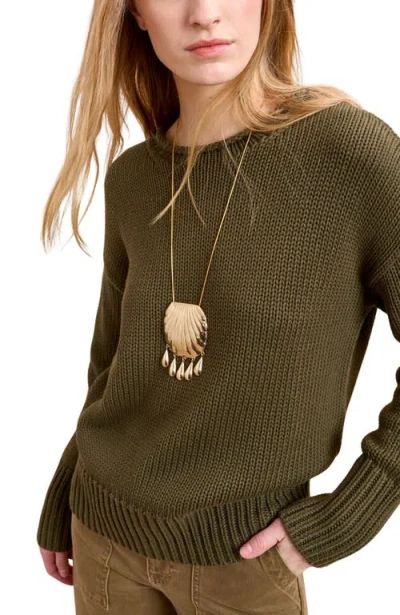 La Ligne Solid Marina Sweater In Green