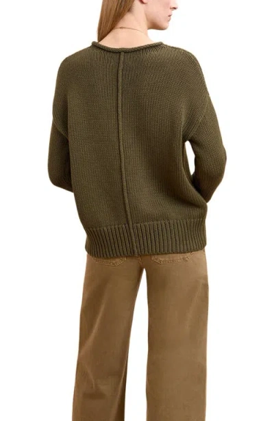 La Ligne Solid Marina Sweater In Green