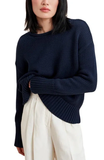 La Ligne Solid Marina Sweater In Blue