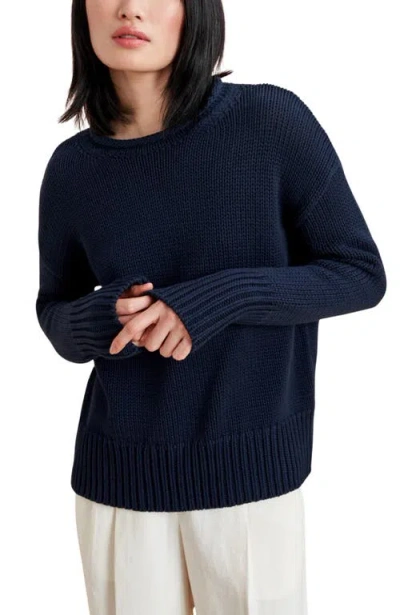 La Ligne Solid Marina Sweater In Blue