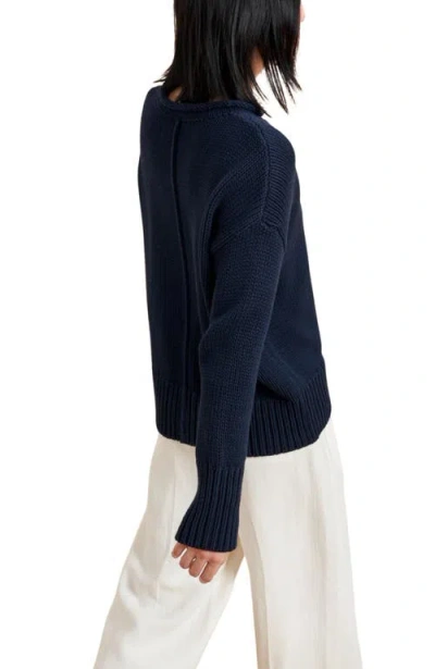 La Ligne Solid Marina Sweater In Blue