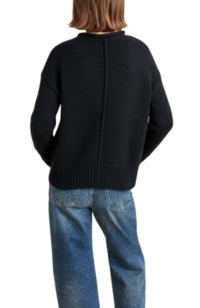 La Ligne Solid Marina Sweater In Blue