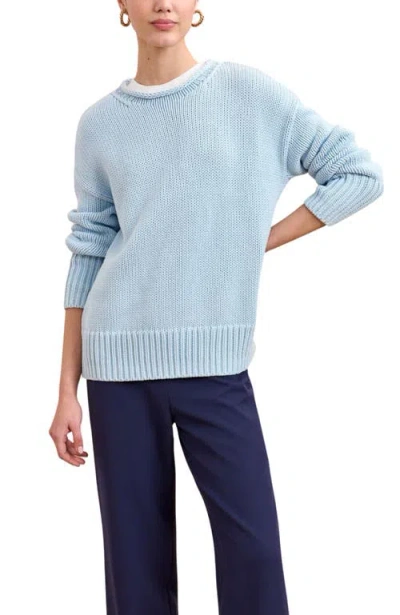 La Ligne Solid Marina Sweater In Blue