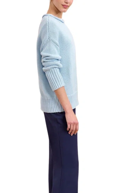 La Ligne Solid Marina Sweater In Blue