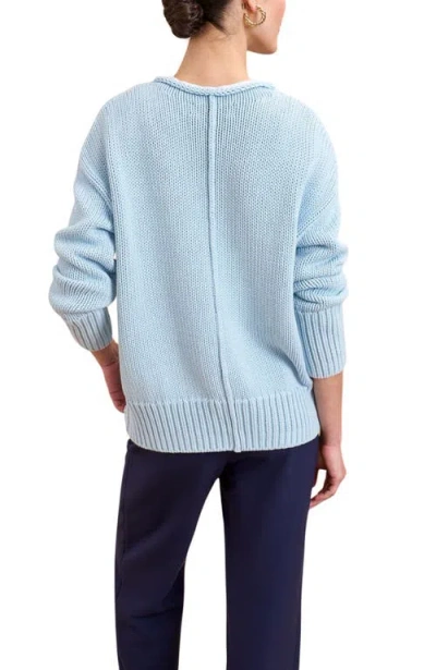 La Ligne Solid Marina Sweater In Blue