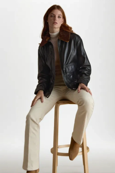 Furniq Uk Llc Alma Leather Jacket In Black