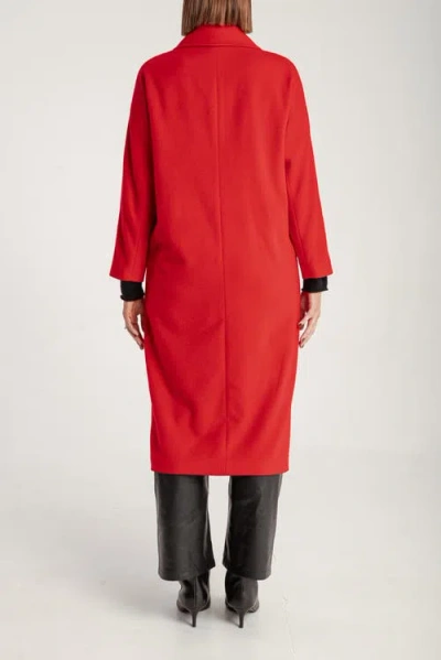 1982 Cashmere Double Breasted Long Coat In Red