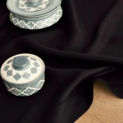 Solino Home Linen Tablecloth In Black