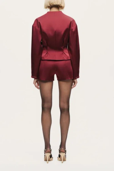 Nocturne Hook-closure Cropped Jacket In Red