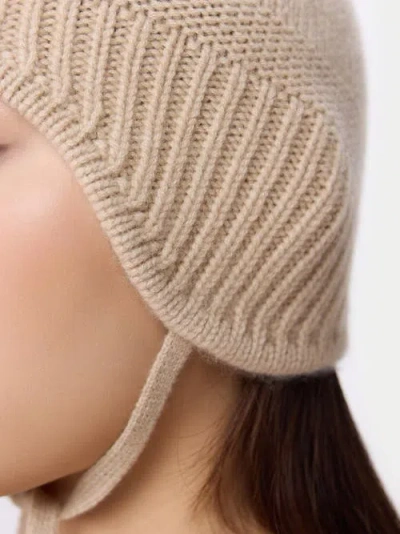 Gobi Cashmere Ultimate Warmth Knit Tie Hat In Sand
