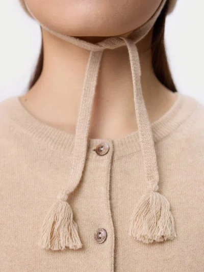 Gobi Cashmere Ultimate Warmth Knit Tie Hat In Sand