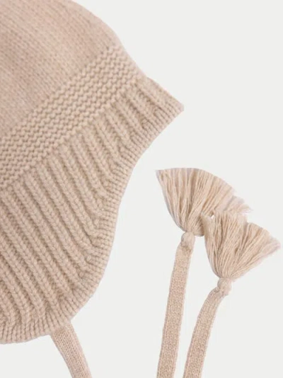 Gobi Cashmere Ultimate Warmth Knit Tie Hat In Sand