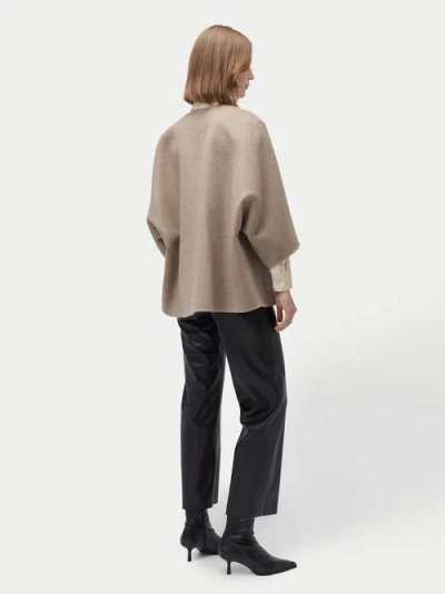 Gobi Cashmere Patch Pocket Cashmere Poncho Jacket In Brown