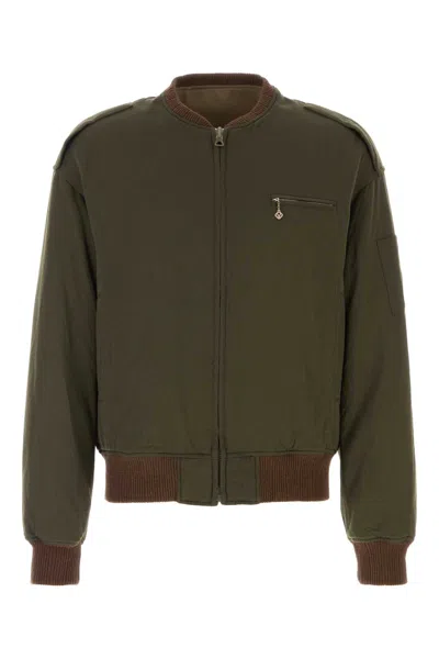 Visvim Olive Green Wool Blend Gunner Down Jacket In Green