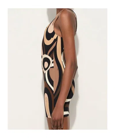 Pucci Square-neck Print Mini Dress In Multi