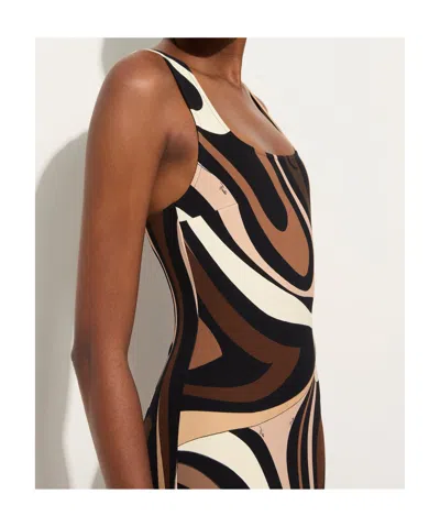 Pucci Square-neck Print Mini Dress In Multi