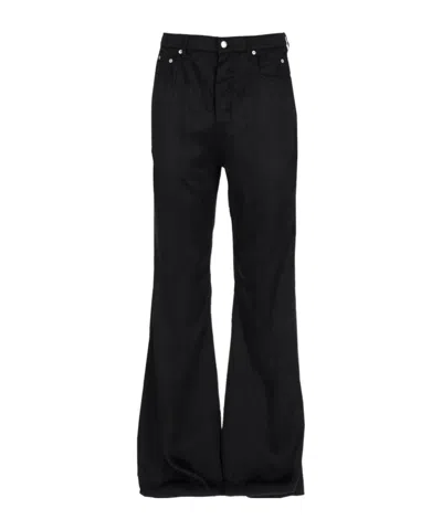 Rick Owens Bolan Bootcut Belt Loop Five Pocket Trousers In Black