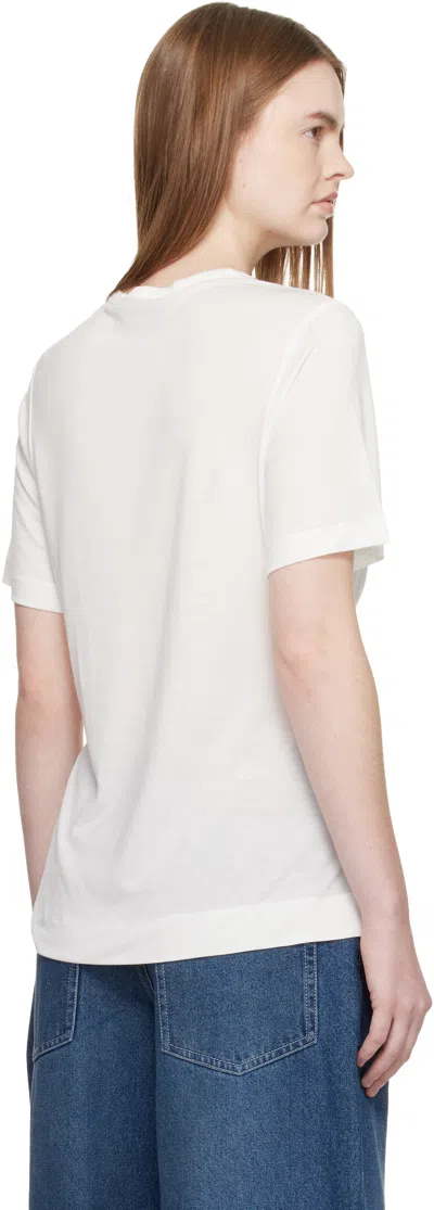 Simone Rocha White Gathered Bust Bow T-shirt In White