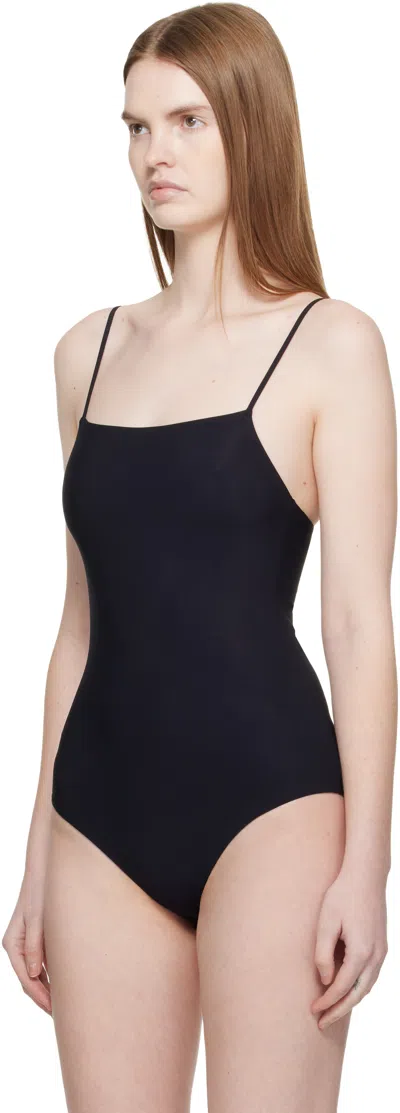 Jil Sander Black Spaghetti Straps Bodysuit In Black
