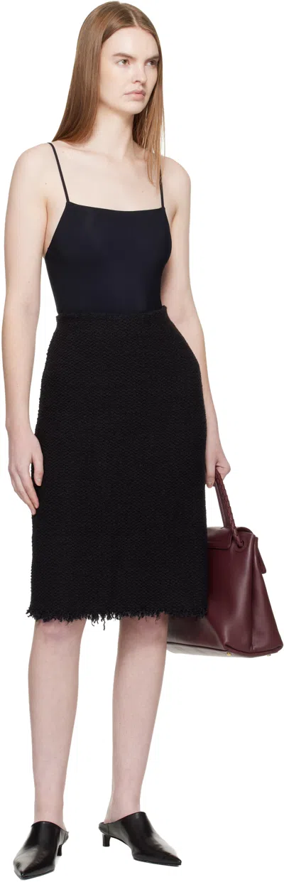 Jil Sander Black Spaghetti Straps Bodysuit In Black