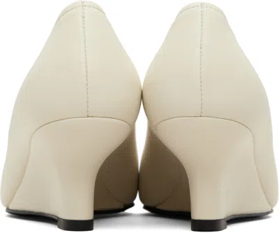 Totême Toteme Pointed Nappa Leather Wedge Pumps In White