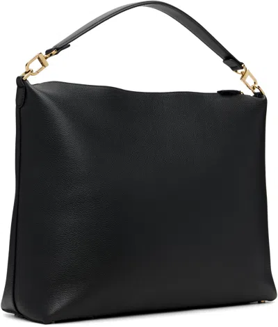 Totême Black Medium Bevel Grained-leather Bag In Black