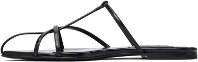 Jil Sander Round-toe Flat Sandals In Black