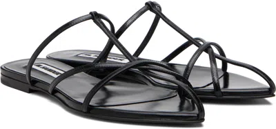 Jil Sander Round-toe Flat Sandals In Black