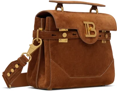 Balmain Medium Handle Bag Adjustable Strap Hardware In Brown