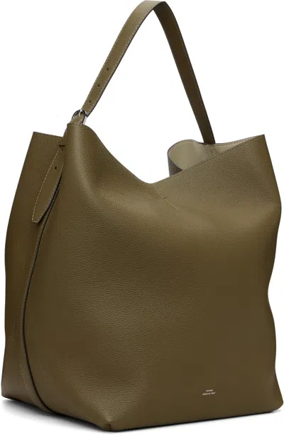 Totême Brown Belted Grained-leather Tote In Brown