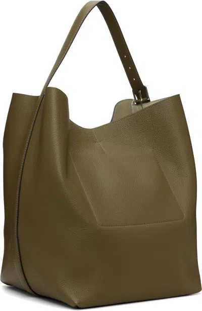 Totême Brown Belted Grained-leather Tote In Brown