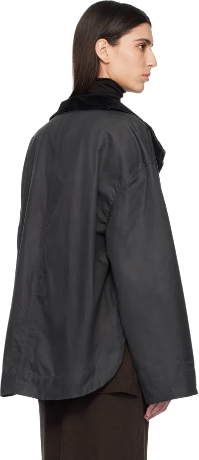 Totême Black Solid Zipped Jacket In Black