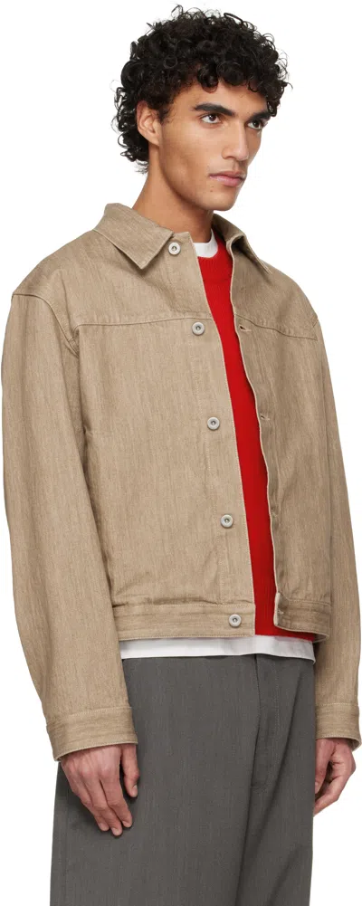 Jil Sander Long-sleeved Denim Jacket In Brown