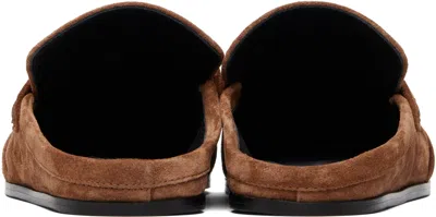 Jil Sander Tan Moc Toe Loafers In Brown