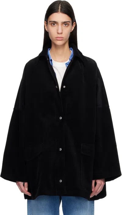 Totême Toteme Organic Cotton Corduroy Overshirt Jacket In Black
