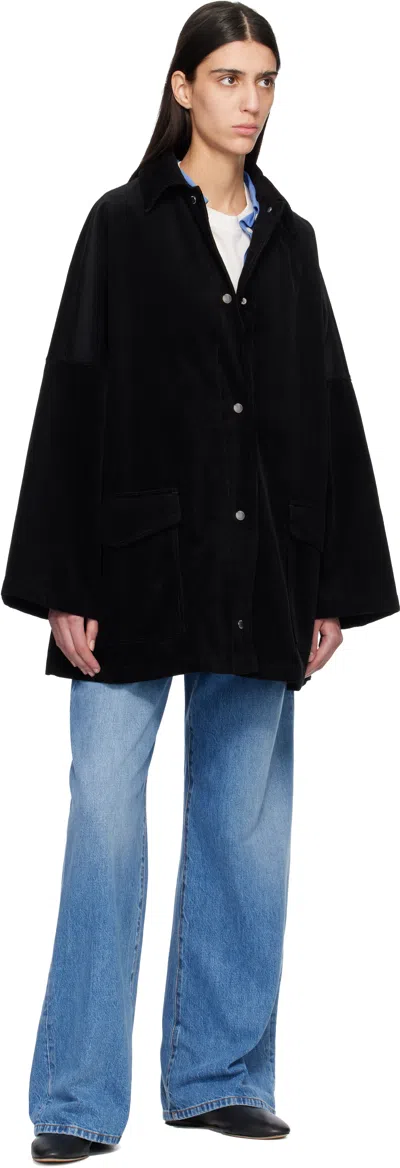 Totême Toteme Organic Cotton Corduroy Overshirt Jacket In Black