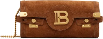 Balmain Tan B-buzz Pouch 23 Bag In Brown