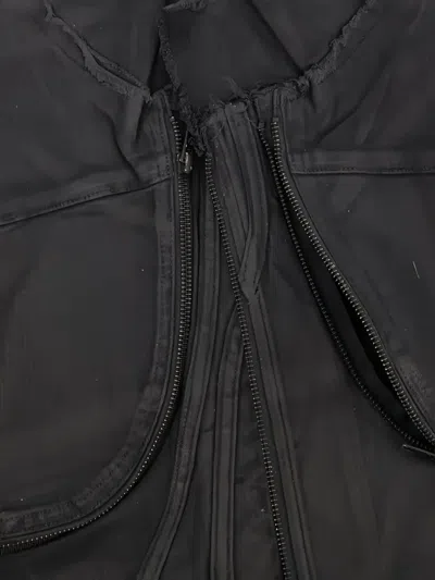 Ottolinger Glazed-effect Denim Zip-up Jacket In Black