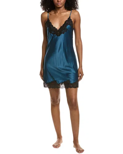 Natori Peony Glamour Midi Chemise In Blue