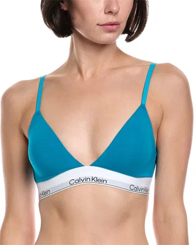 Calvin Klein Lightly Lined Triangle Bra In Blue