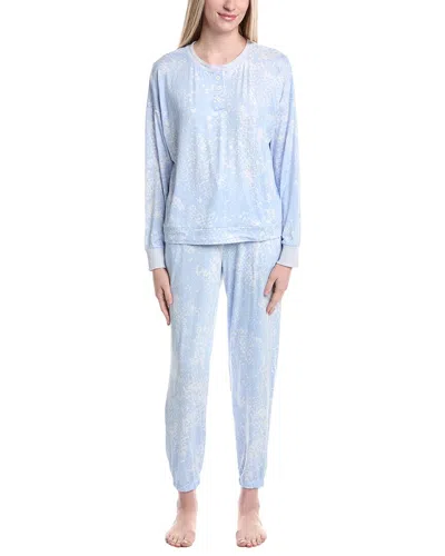 Dkny 2pc Top & Jogger Lounge Set In Blue