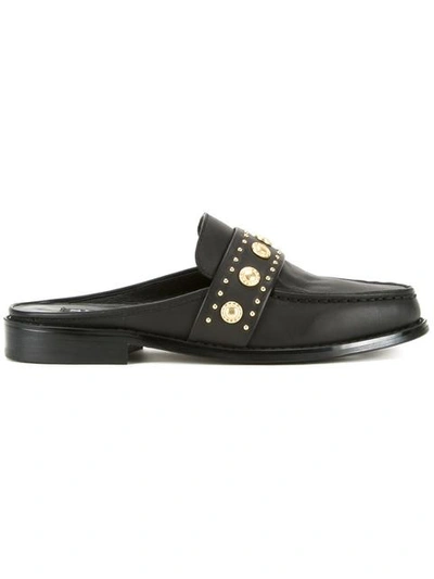 Senso Ciara Leather Backless Loafers In Black