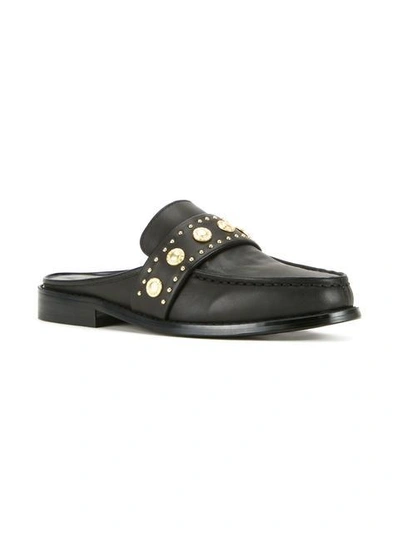 Senso Ciara Leather Backless Loafers In Black