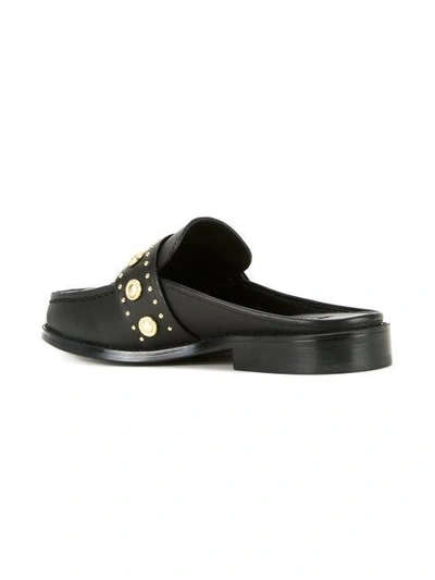 Senso Ciara Leather Backless Loafers In Black