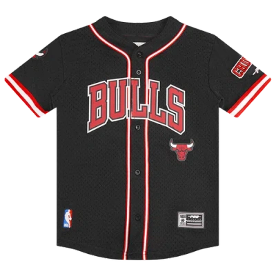 Pro Standard Boys   Chicago Bulls Classic Mesh Button Down Shirt In Black
