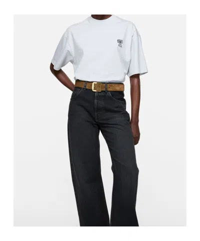 Acne Studios Logo-print T-shirt In Gray