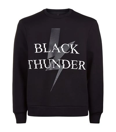 Shop Neil Barrett Black Thunder Bolt Sweatshirt